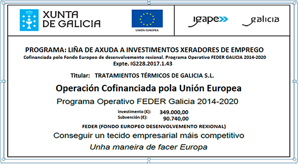 Programa: Liña de axuda a investimentos xerados de emprego. Programa Operativo FEDER Galicia